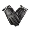 Women's Winter PU Leather Gloves, Warm Thermal Touchscreen Texting Typing