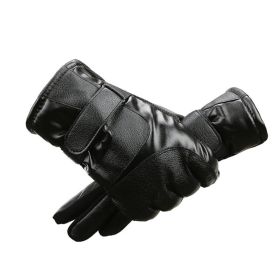 Men's Winter PU Leather Gloves, Warm Thermal Touchscreen Texting Typing