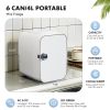 Mini Fridge, Portable Small Refrigerator 4L/6 Can Cooler & Warmer Compact Fridge for SkinCare, Food and Drinks, Small Fridge for Bedroom, Dorm, Car, O