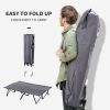 Outsunny 2 Person Folding Camping Cot for Adults, 50" Extra Wide Outdoor Portable Sleeping Cot with Carry Bag, Elevated Camping Bed, Beach Hiking, Gre