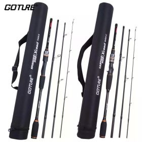 Goture Xceed 4 Setions Travel Fishing Rod With Fuji Guide Ring Carbon Fiber 1.98-3.6M Spinning Casting Lure Rod For Carp Fishing (length: Spin-1.98m-MH)