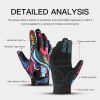 Print Cycling Gloves Bike Bicycle Sports Full Finger Hiking Gloves Mesh GEL Winter Gloves Man Women